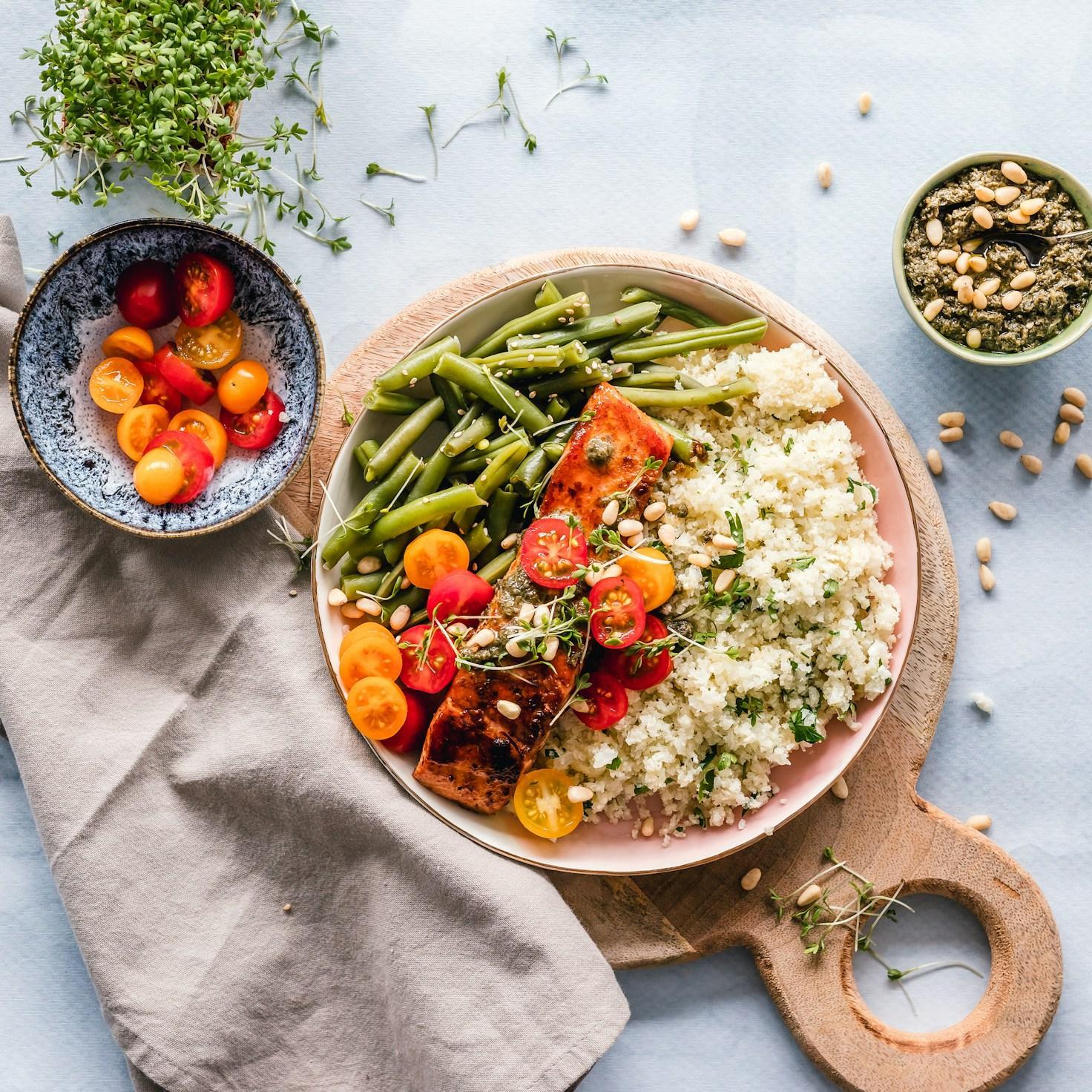 Ingredients prepared for a simple home dinner